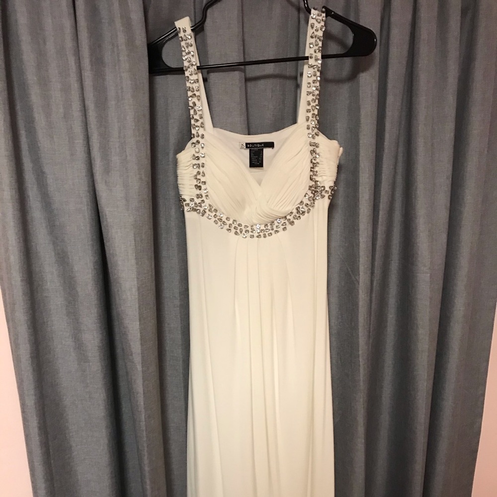 JS Boutique Goddess Grecian Dress with Rhinestones
